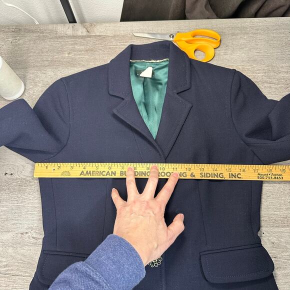 J. Crew Wool Blazer Blue Gold Blue Floral Buttons 4 - Picture 6 of 8